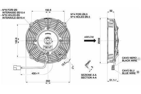 Wentylator SPAL ssący 190mm
