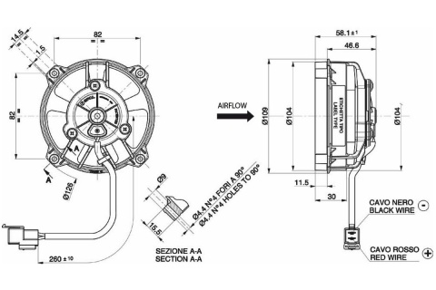 Wentylator SPAL ssący 96mm