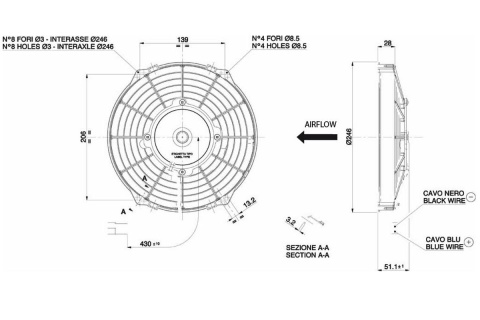 Wentylator SPAL tłoczący 225mm