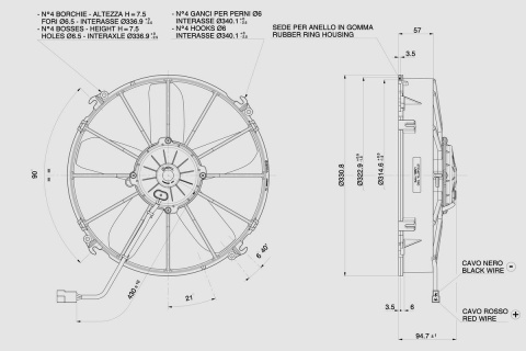 Wentylator SPAL tłoczący 305mm