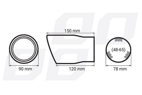 Końcówka wydechu tłumika AMIO 90mm carbon