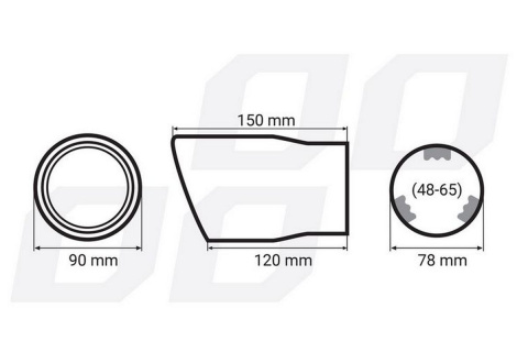Końcówka wydechu tłumika AMIO 90mm