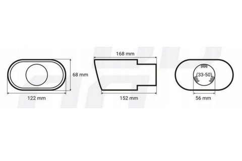 Końcówka wydechu tłumika AMIO 122x68mm