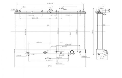 Chłodnica wody TurboWorks HONDA PRELUDE 5 1997-2001