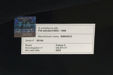 Fotel sportowy Bimarco FIA Futura welur blue