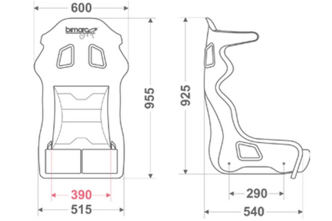 Fotel sportowy Bimarco HANS FIA Grip welur black/red