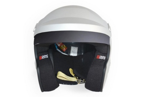 Kask otwarty RRS Protec Jet - SNELL FIA HANS srebrny