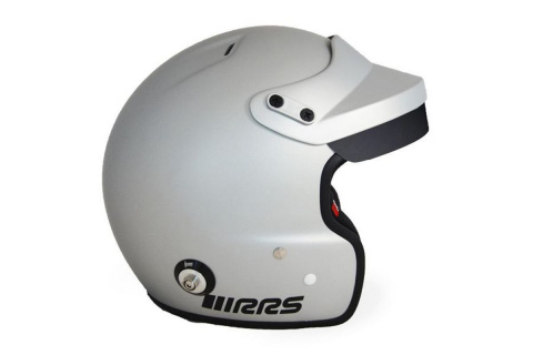 Kask otwarty RRS Protec Jet - SNELL FIA HANS srebrny