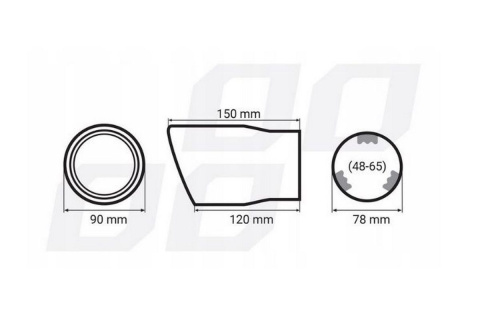 Końcówka wydechu tłumika AMIO 90mm opalana