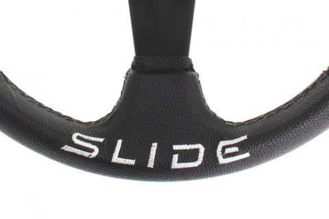Kierownica sportowa SLIDE 320mm offset 20mm skóra black