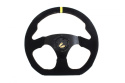 Kierownica zamszowa SLIDE 350mm offset 25mm yellow strip