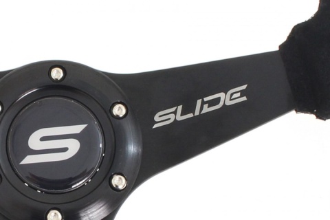 Kierownica zamszowa SLIDE 350mm offset 20mm grey strip