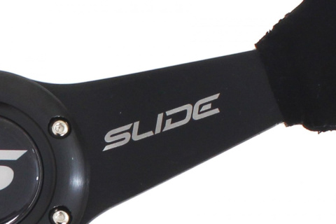 Kierownica zamszowa SLIDE 350mm offset 20mm yellow strip