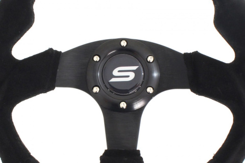 Kierownica zamszowa SLIDE 320mm offset 20mm black