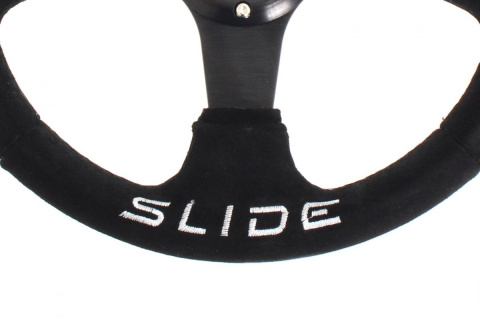 Kierownica zamszowa SLIDE 320mm offset 20mm black