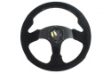 Kierownica zamszowa SLIDE 320mm offset 20mm black
