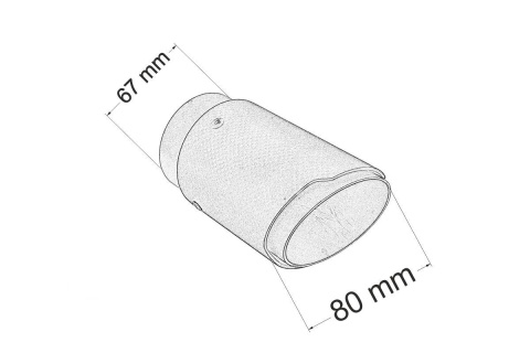 Końcówka wydechu tłumika 80mm montaż 67mm carbon