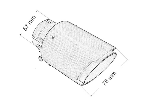 Końcówka wydechu tłumika 80mm montaż 57mm carbon