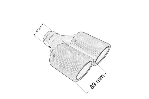 Końcówka wydechu tłumika 2x89mm montaż 57mm carbon