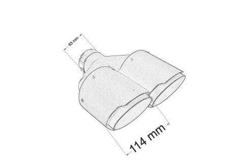 Końcówka wydechu tłumika 2x114mm montaż 63mm carbon