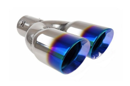 Końcówka wydechu tłumika AMIO 2x76mm opalana