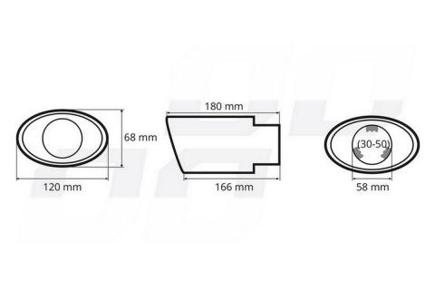 Końcówka wydechu tłumika AMIO 120x68mm dyfuzor
