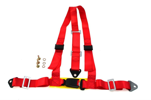 Pasy sportowe 3 punktowe 2 '' red E4