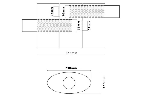 Sportowy tłumik środkowy 3" Offset komorowy TurboWorks STAL 304SS