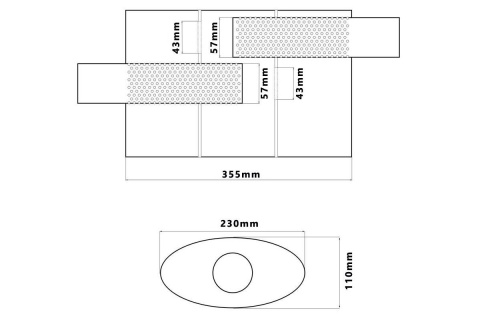 Sportowy tłumik środkowy 2,25" Offset komorowy TurboWorks STAL 304SS