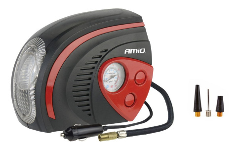 Kompresor samochodowy 12V 100 PSI latarka 3 adaptery