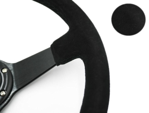 Kierownica zamszowa Jacky Auto Sport 350mm offset 68mm