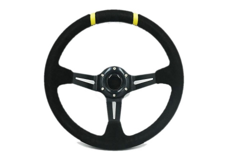 Kierownica zamszowa Jacky Auto Sport 350mm offset 90mm