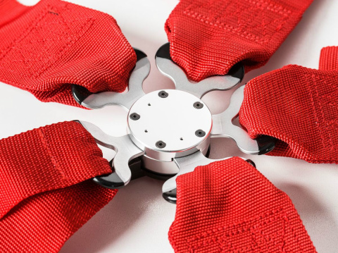 Pasy sportowe 6 punktowe TURN ONE FIA red