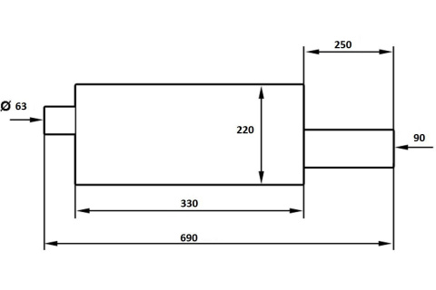 Tłumik TurboWorks TWIN LOOP Fi 90mm 2,5"