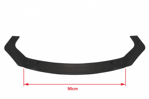 Uniwersalny splitter przedniego zderzaka 3 częściowy carbon look