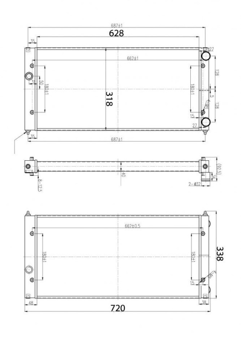 Chłodnica wody TurboWorks VOLKSWAGEN GOLF 3 / VENTO