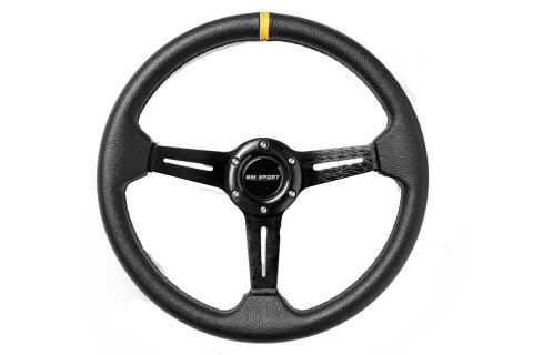 KIEROWNICA SPORTOWA BM SPORT 350mm OFFSET 45mm Skóra