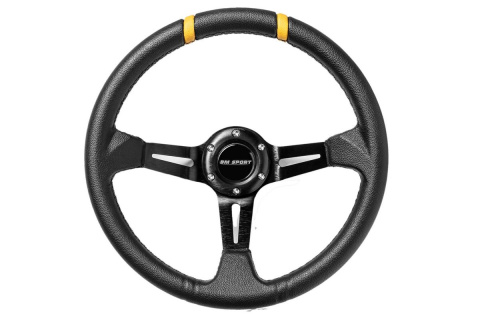 KIEROWNICA SPORTOWA BM SPORT 350mm OFFSET 90mm Skóra