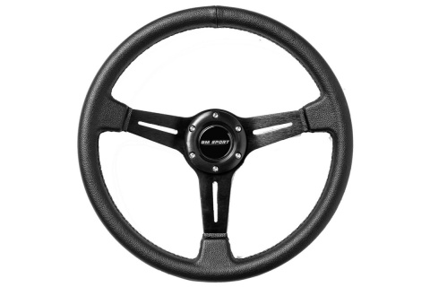 KIEROWNICA SPORTOWA BM SPORT 350mm OFFSET 45mm Skóra