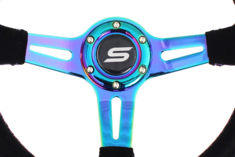 Kierownica zamszowa SLIDE 350mm offset 45mm neochrome