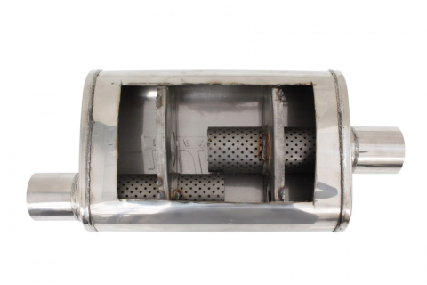 Sportowy tłumik środkowy 3" Offset komorowy TurboWorks STAL 304SS