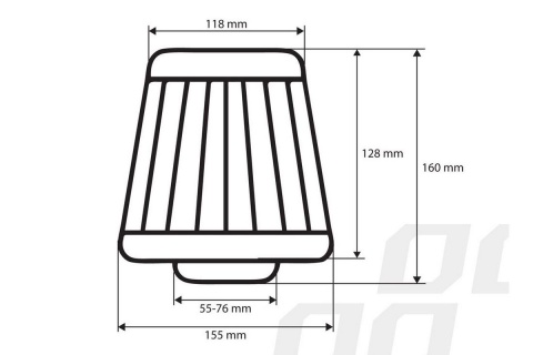Filtr stożkowy AMIO do 240KM 55-77mm niebieski