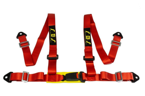 Pasy sportowe 4 punktowe 2" RBS red