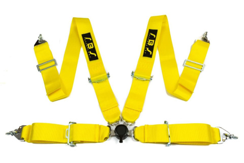 Pasy sportowe 4 punktowe 3" RBS yellow