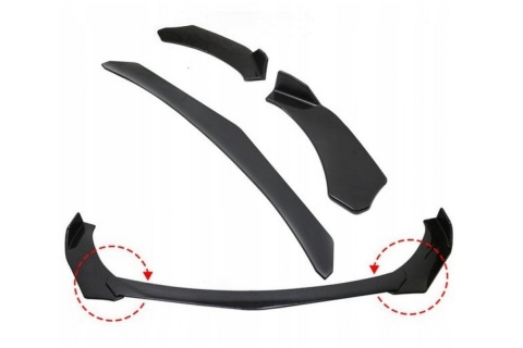 Uniwersalny splitter przedniego zderzaka 3 częściowy