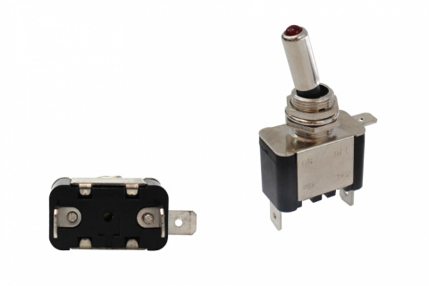 Włącznik pojedynczy rajdowy LED typ 2 red chrome