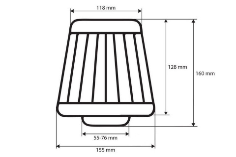 Filtr stożkowy BM Sport do 240KM 60-77mm czarny