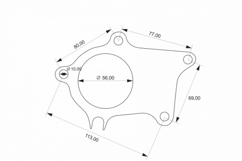 Flansza downpipe 5 śrub T3 T04E T3/T4 430