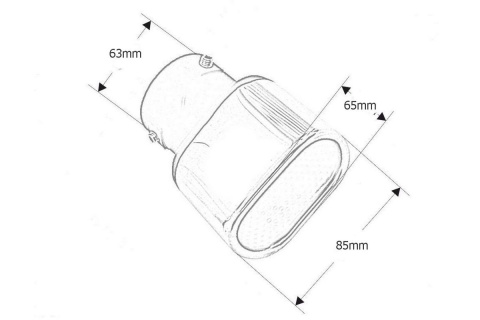 KOŃCÓWKA TŁUMIKA 85x65mm OWAL BM SPORT