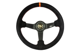 Kierownica zamszowa RBS Technology 350mm offset 90mm